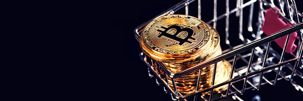 Bitcoins,And,New,Virtual,Money,Concept.shopping,Carts,Full,Of,Gold