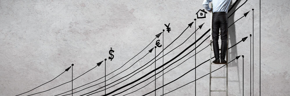 Back,View,Image,Of,Businessman,Drawing,Graphics,On,Wall