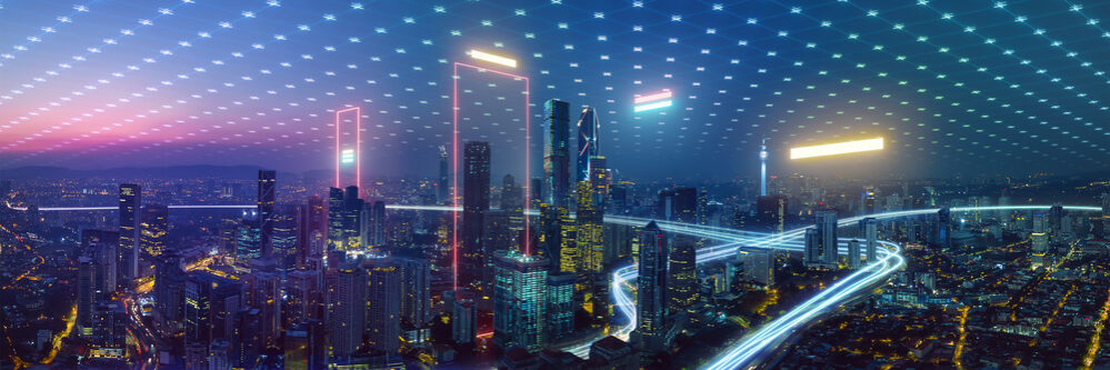 Smart,City,And,Abstract,Polygon,Pattern,Connection,With,Speed,Line