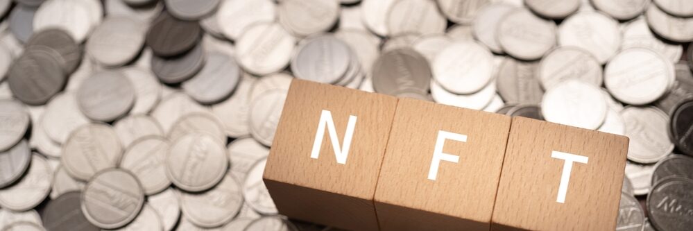 Wooden,Blocks,With,”nft”,Text,Of,Concept,And,Coins.